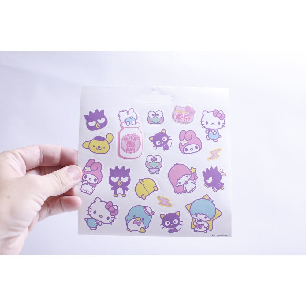 Sanrio Characters, Sticker Sheet, Hello Kitty, My Melody, Keroppi, Purin, Badte-